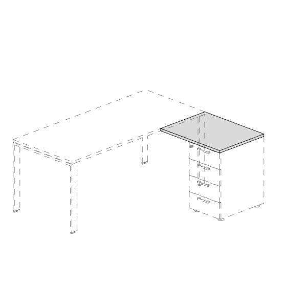 Allungo Laterale Appeso per Cassettiera Portante 4 cassetti UOP132AB