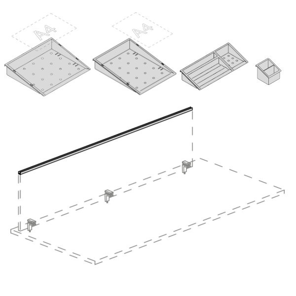 Barra porta-accessori per schermo UOP132AB