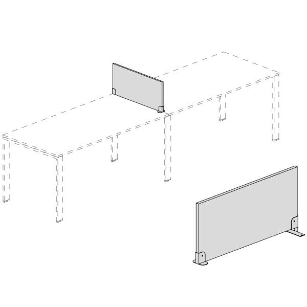 Schermo Laterale con Aggancio al Piano di Lavoro UOP132AB