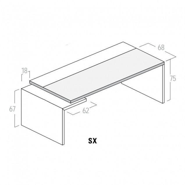 Scrivania con Spalla a Sx Ribassata Attrezzabile UD124VM