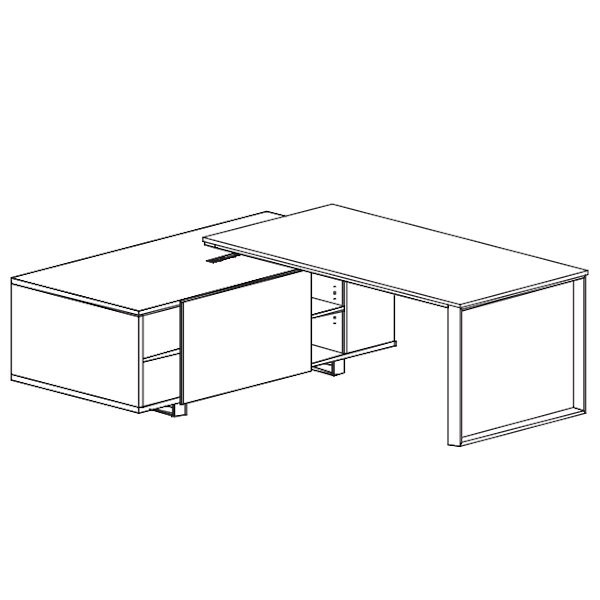 UD110DV Scrivania Direzionale con Mobile di Servizio