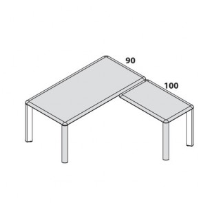 UD112LA Scrivania Direzionale con Allungo Laterale Appeso a Dx o Sx
