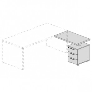 Allungo Laterale Appeso con Cassettiera Portante UD208AB 