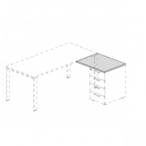 Allungo Laterale Appeso per Cassettiera Portante 4 cassetti UOP132AB