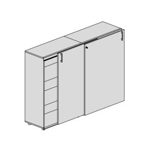 Contenitore Legno con Ante Scorrevoli UOP942AB