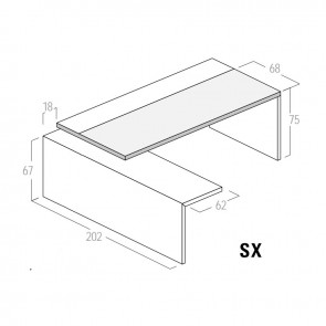 Scrivania con Allungo a Sx Ribassato Attrezzabile UD124VM