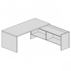 Scrivania Direzionale con Muretto e Pensili Alti UD208AB 