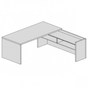 Scrivania Direzionale con Muretto e Pensili Bassi UD208AB 