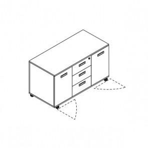 UD105NF Mobile di Servizio 2 Ante + Cassettiera
