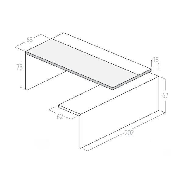 Scrivania Direzionale con Allungo UD124VM