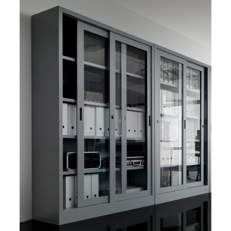 Contenitore Metallico Prof.45cm con Ante Scorrevoli in Vetro Intelaiato MET122IC-2680