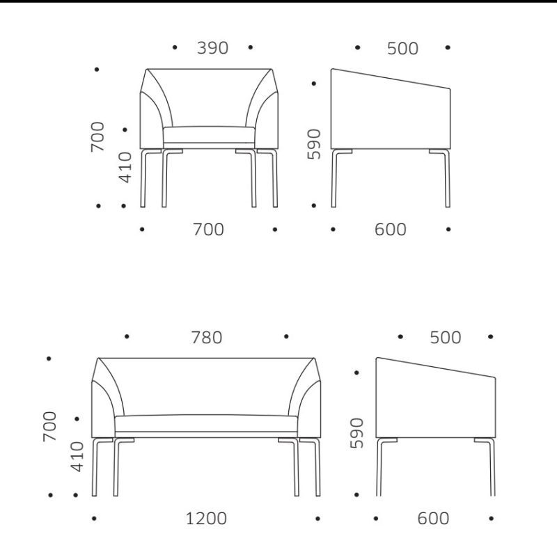 Divani 1 o 2 posti con dimensioni contenute SVA803VA-3232