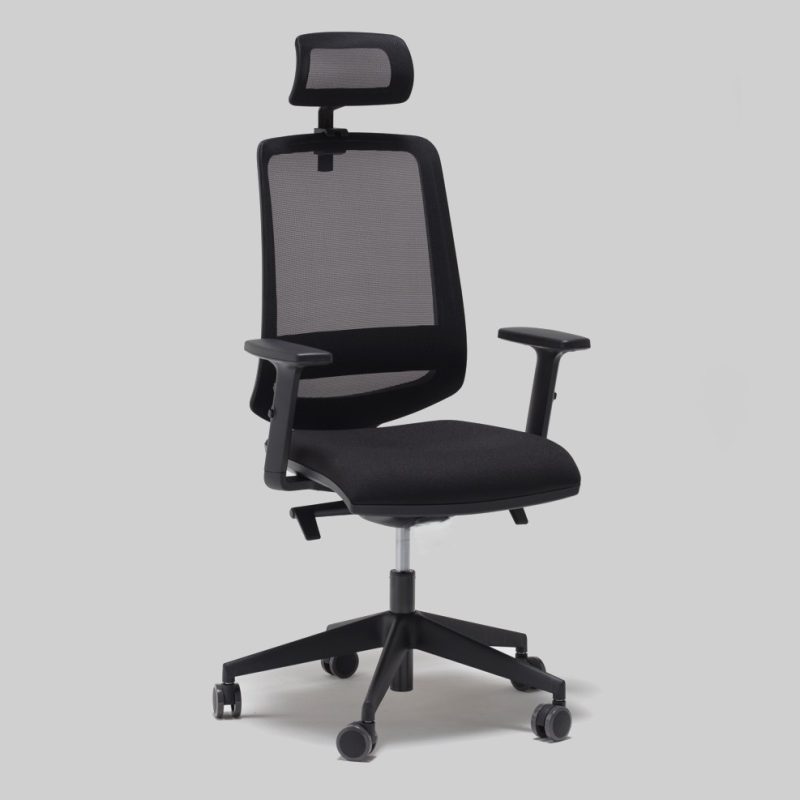 Poltrona Operativa Ergonomica con Sincro Autoregolante e Appoggio Lombare su Schienale in Rete SOP910ML