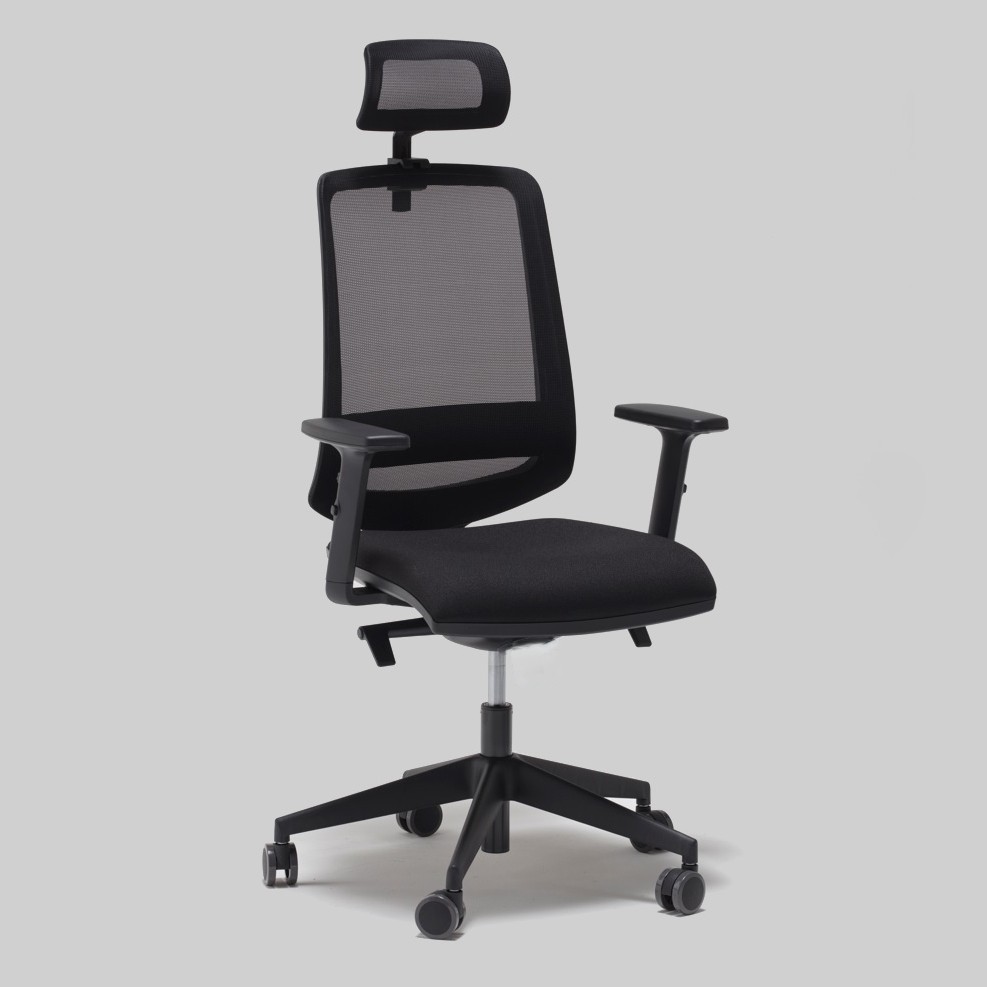 Poltrona Operativa Ergonomica con Sincro Autoregolante e Appoggio Lombare su Schienale in Rete SOP910ML